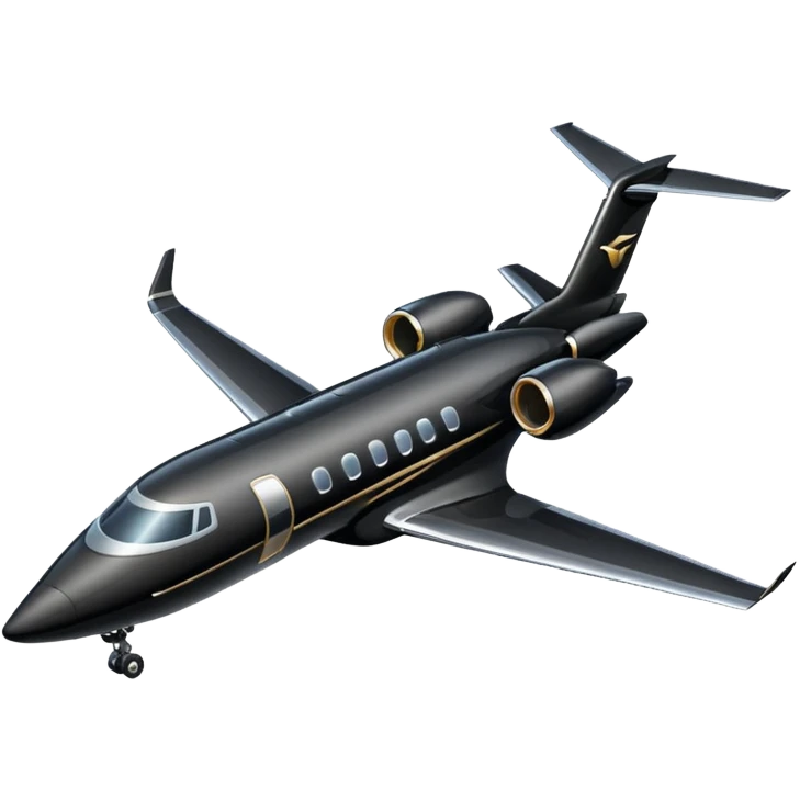 Black private jet emoji