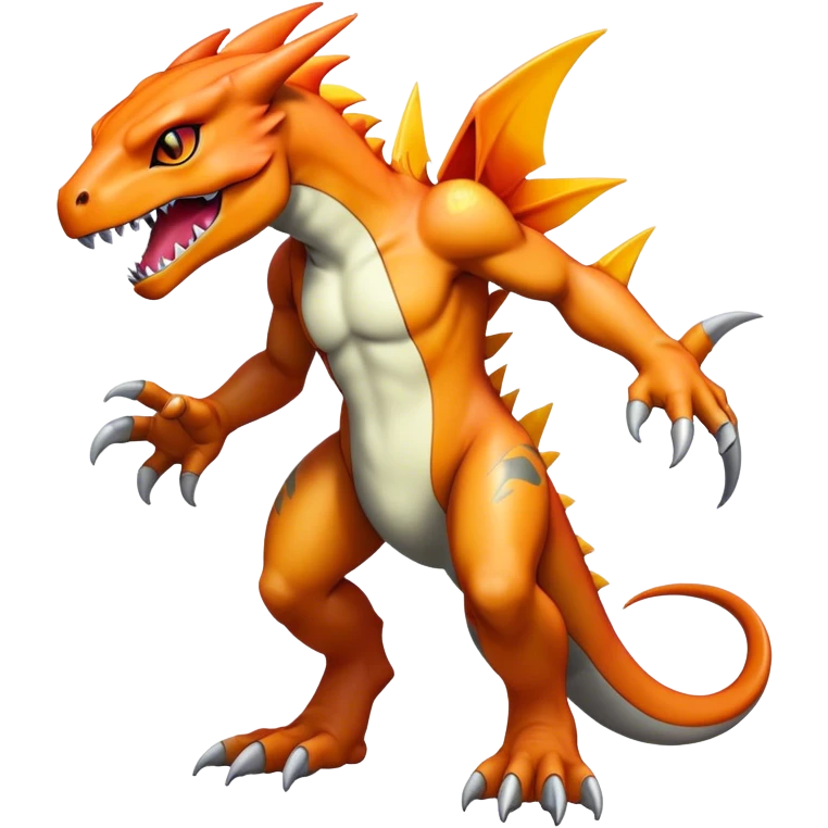  Cool Edgy Shiny Futuristic Ethereal Legendary Greymon-Digimon-Charmeleon-Reptile full body emoji