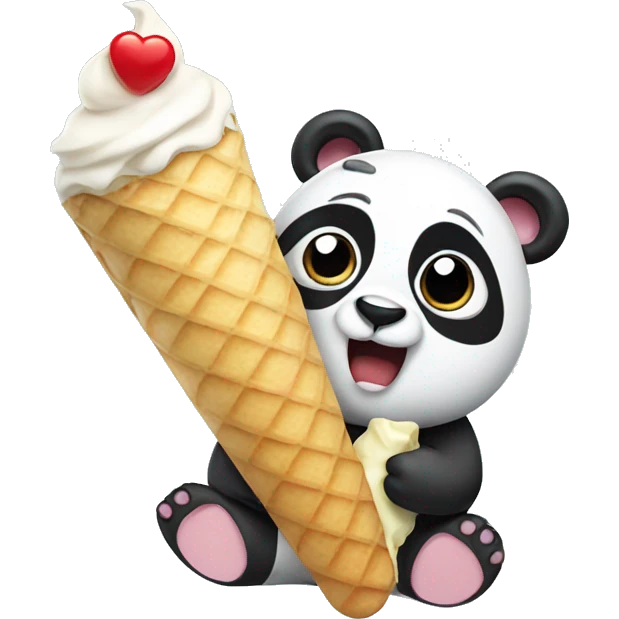 Panda eating ice cream emoji