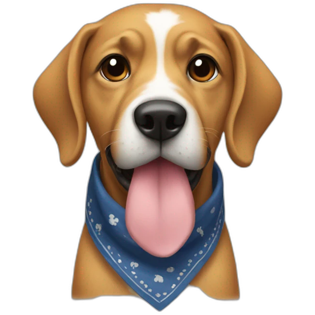 A dog with a bandanna emoji
