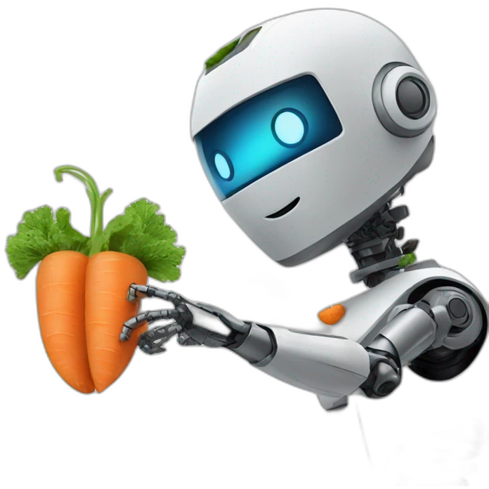 robot eating a carrot emoji