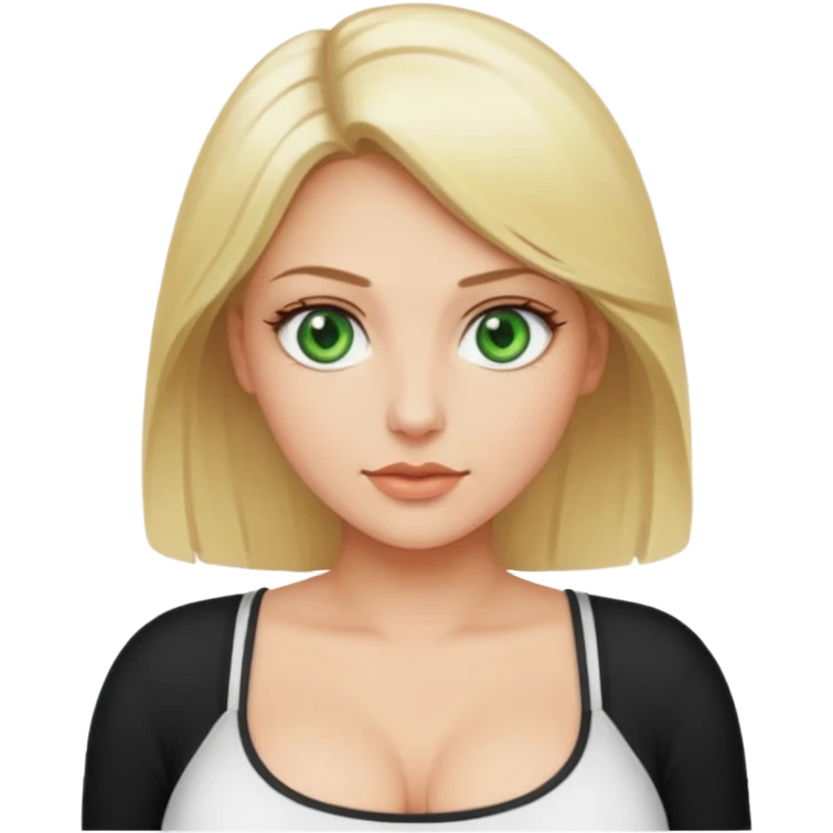 Naked blonde woman green eyes big boobs emoji