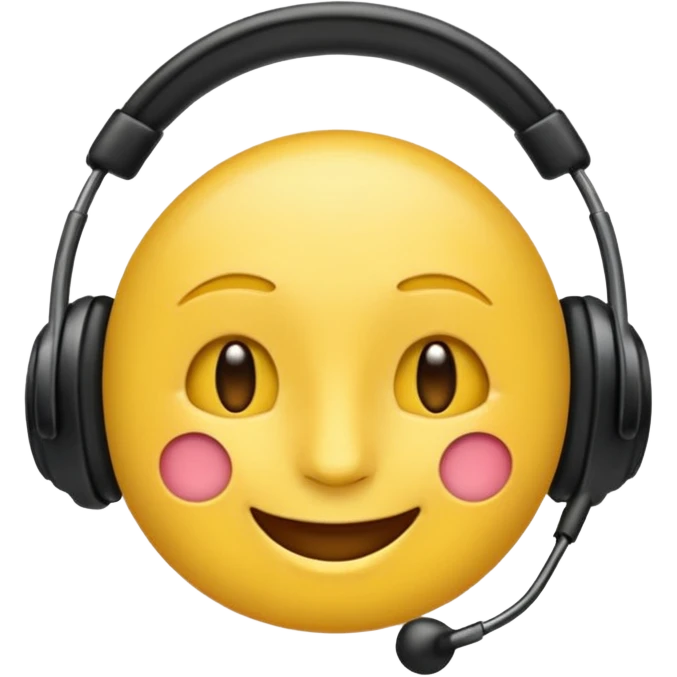 un emoji qui écoute de la musique  avec un léger sourire emoji