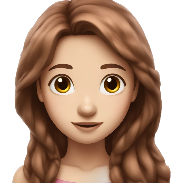 Long brown hair fairy white skin pink wings emoji
