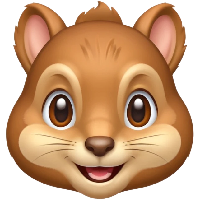 squirrel face emoji, cheerful and excited, sparkling eyes, close-up emoji