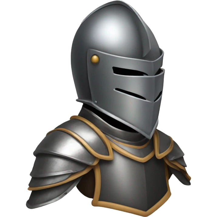 A knight we see only the shoulder and the head with the helmet on the head emoji