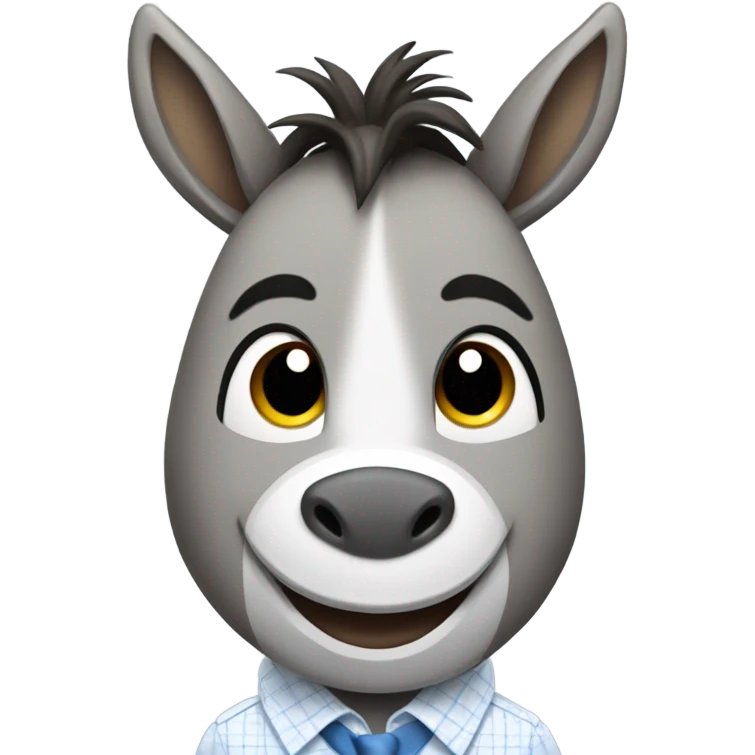 Smilling donkey man dress shirt emoji