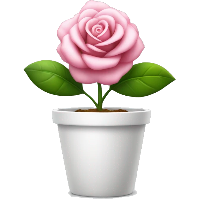 Flor rosa em um vaso branco  emoji