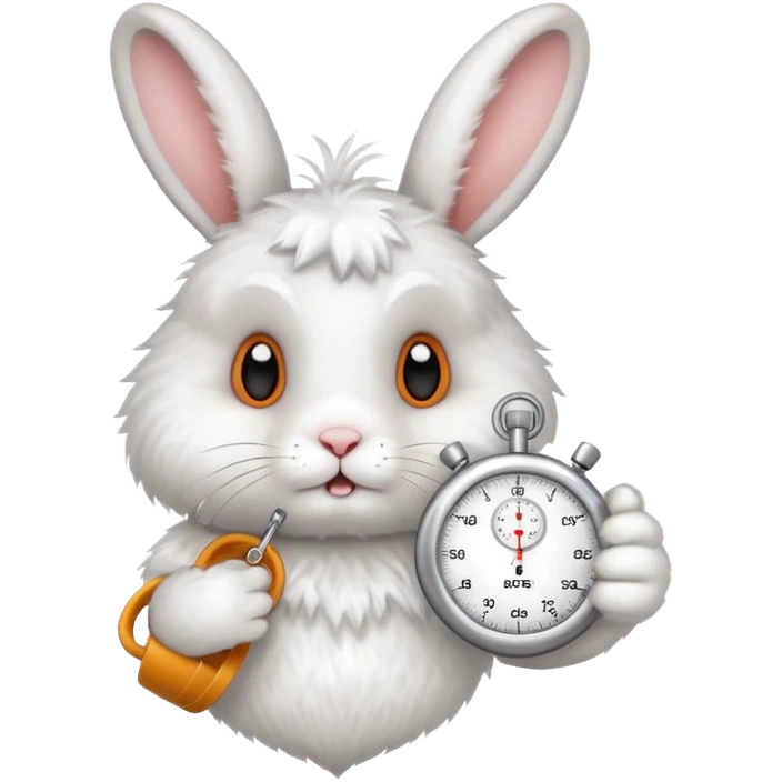 rabbit holding a stopwatch emoji