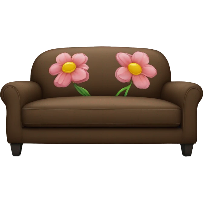Flower printed brown couch emoji