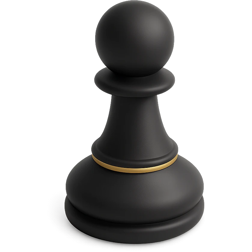 a chess pawn in 3D black style emoji