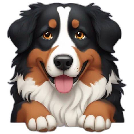 bernese mountain dog hugging and australian shepherd emoji