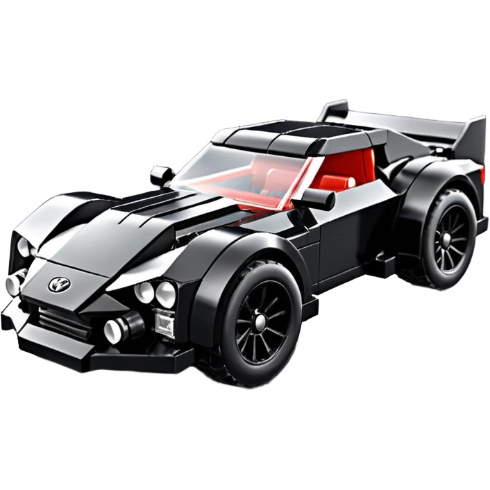  Venom’s aerodynamic opulent dark Lego futuristic concept loosely based on 2013 Toyota 86 (flat long straight faceted mechanical body) lightweight stealthy street hot rod drifter  emoji