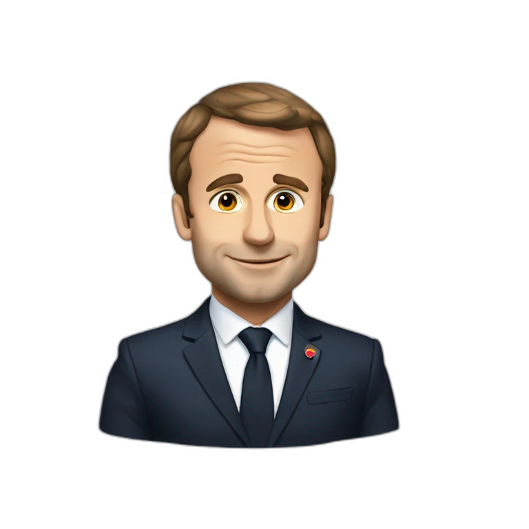 Macron embrasse macron emoji