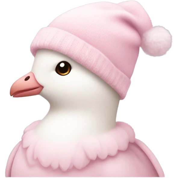 light pink beautiful magestic dove wearing light pink and winter hat  emoji