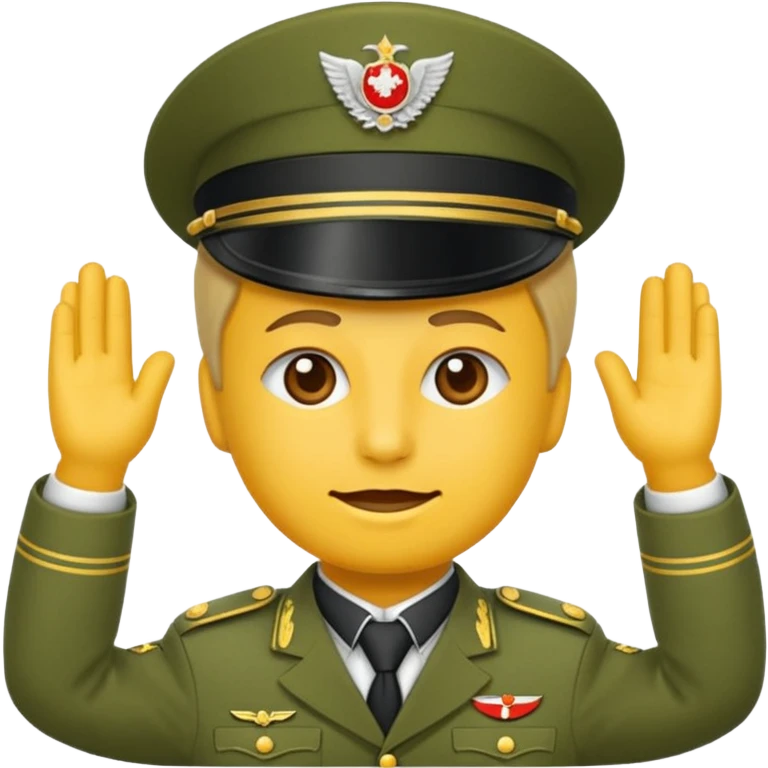 Eine salutierenden Emoji (Hautfarbe: weiß) in Armee Klamotten männlich salutierend emoji
