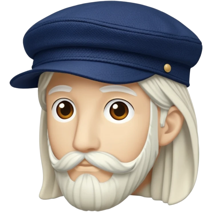 a floating Navy blue Brixton fiddler cap hat emoji