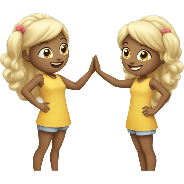 2 girls high-fiving each other emoji