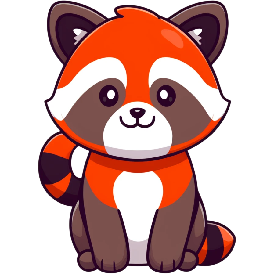 cartoon sticker of a red panda emoji