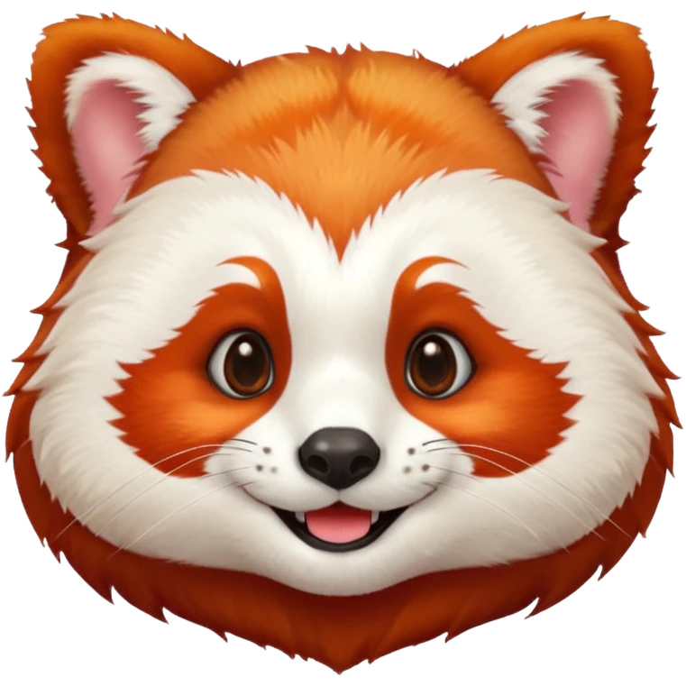 only the face of a red panda laughing emoji style emoji