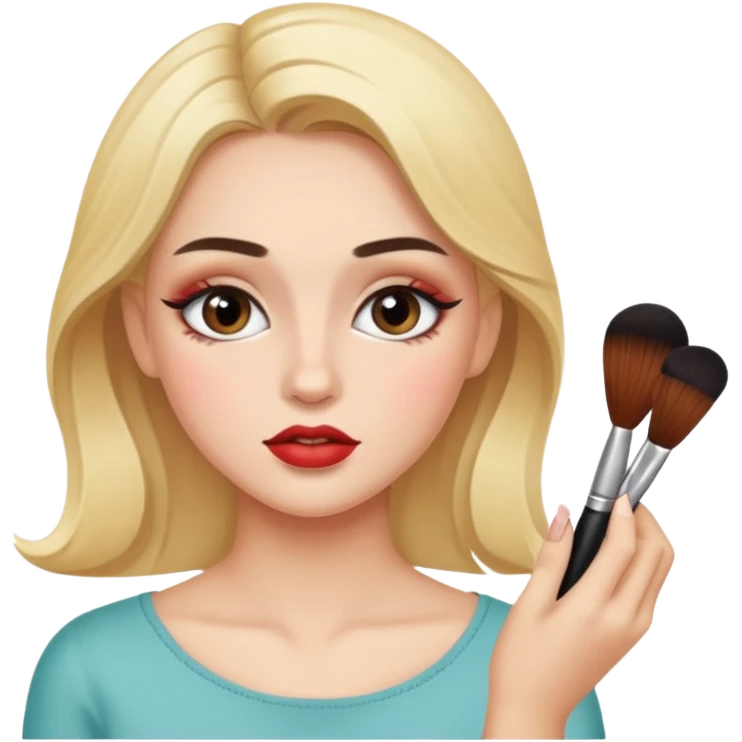 Jenny doing her makeup emoji