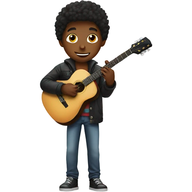 Boy and guitar  emoji