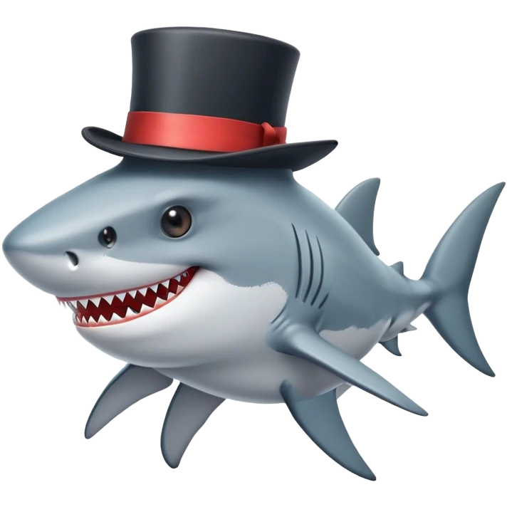 Shark with a top hat emoji