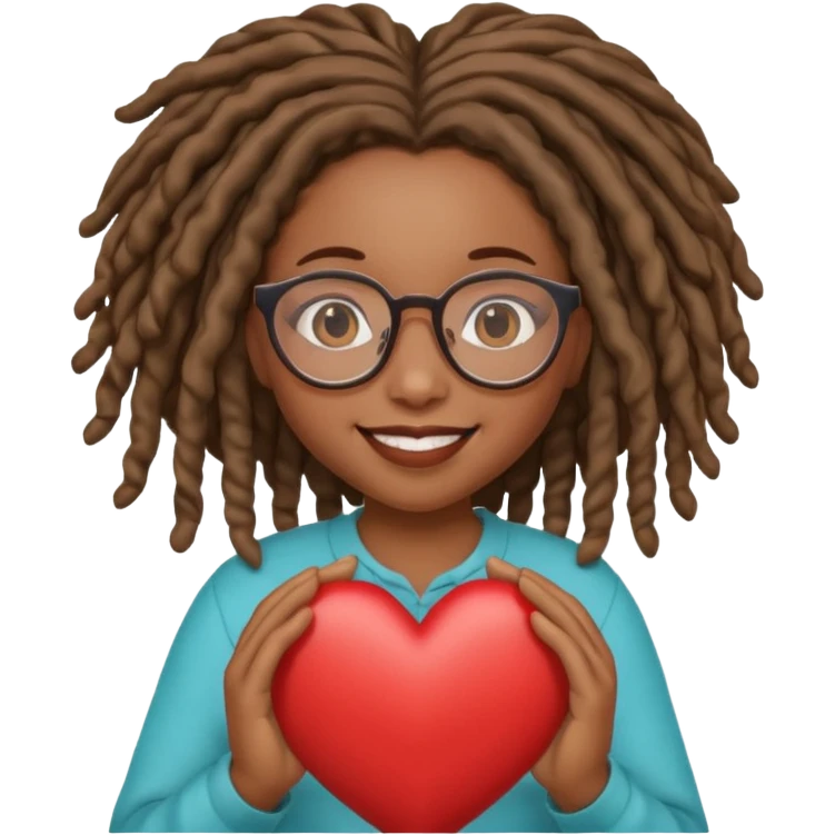 Girl Scouts African American girl with locs and glasses heart  emoji