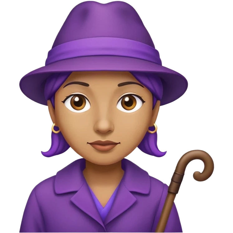 fancy character with purple hat and cane emoji