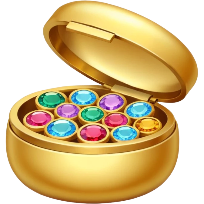 шкатулка маленькая золотая круглая с камнями  emoji