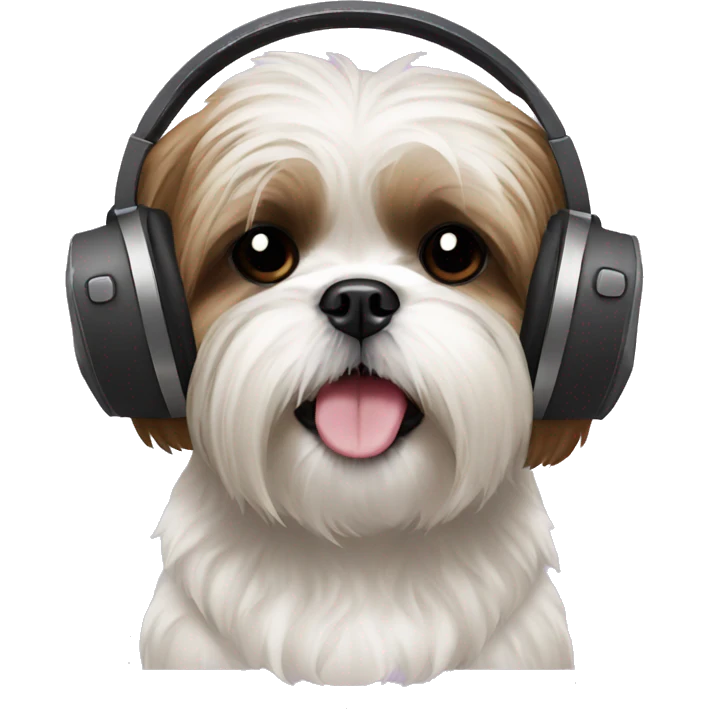 shih tzu listening to music emoji
