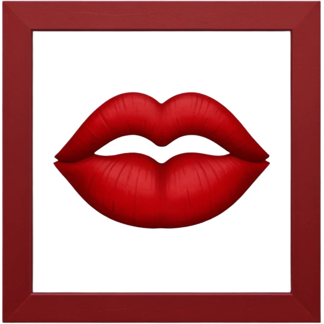 dark red kiss print emoji