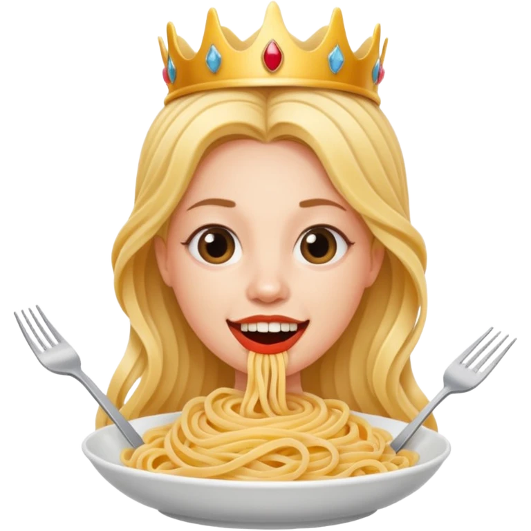 스파게티 면이 이빨사이에 낀 공주 emoji