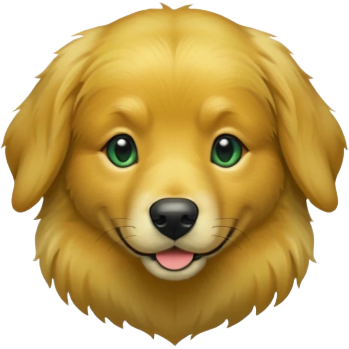 green dog extra furry golden retriever. The dog fur is green. Green is hex code 10462E emoji