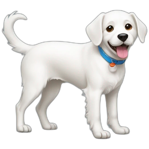 white dog with ball emoji