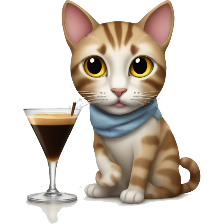 Cat drinking an espresso martini  emoji