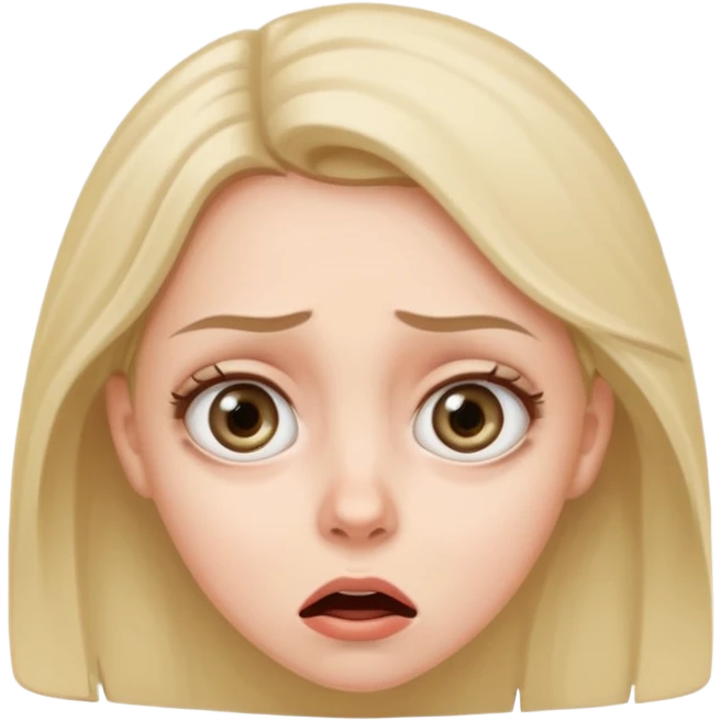 A realistic waist-up portrait of a frightened woman emoji
