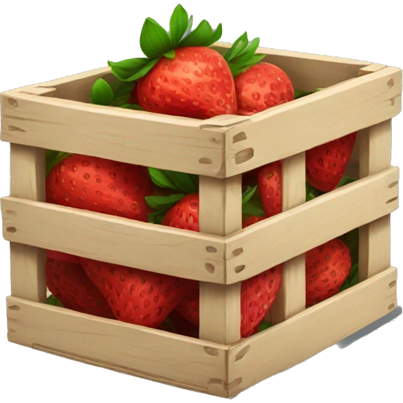 Crate of strawberries emoji