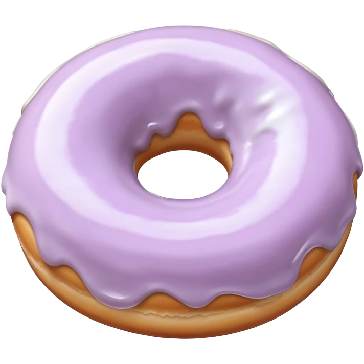 The donut is pale purple with white icing emoji