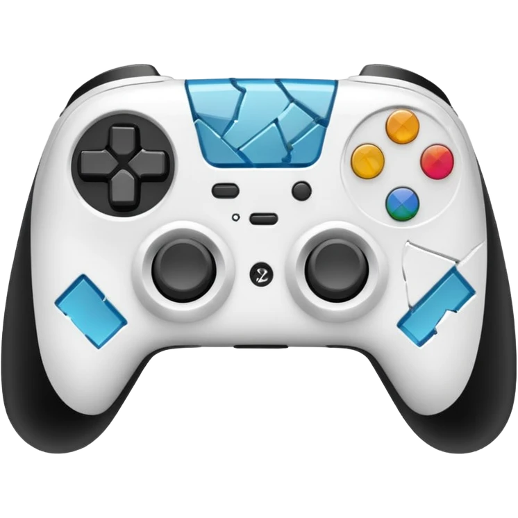 white game controller shattered emoji