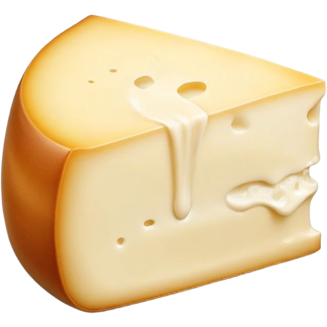Cinematic Realistic Brie Cheese Emoji, featuring a creamy, soft-ripened cheese with a delicate rind rendered with lifelike detail and inviting, natural lighting. emoji