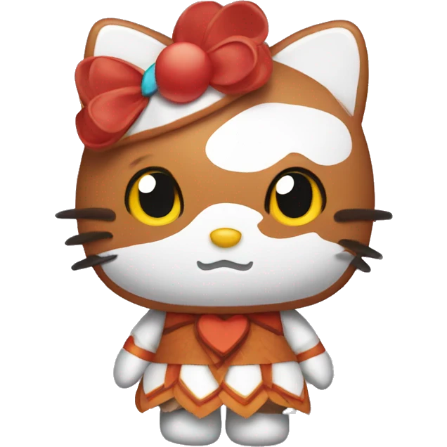Hello kitty wearing a turkey costume  emoji
