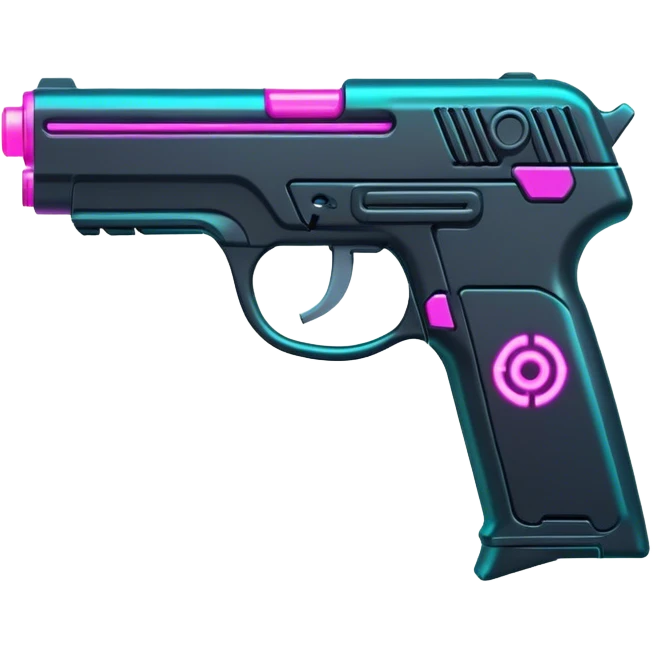 neon cyberpunk style gun emoji