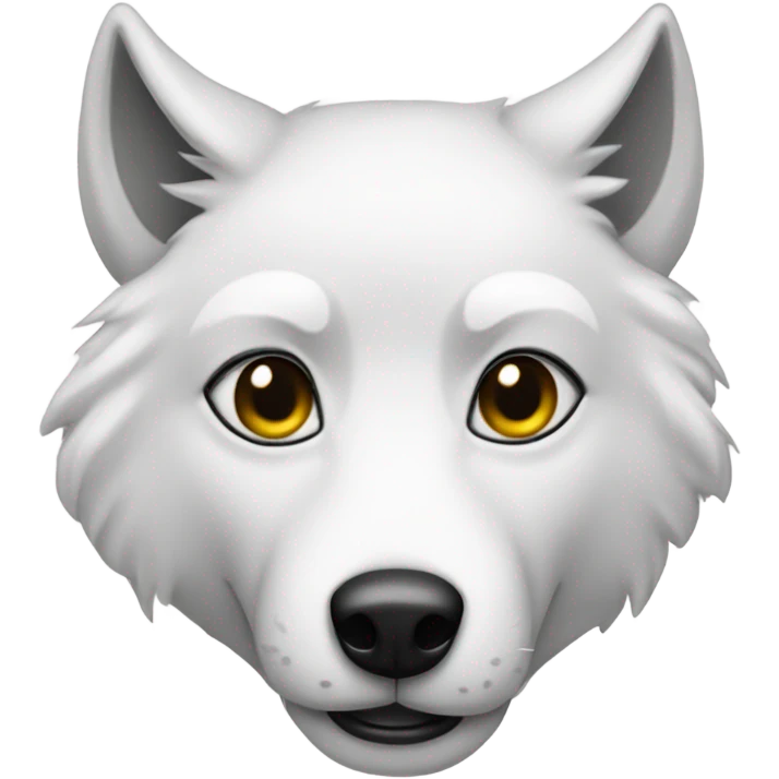 cartoon, animated, thick black outlines, white wolf, heart-eyes emoji