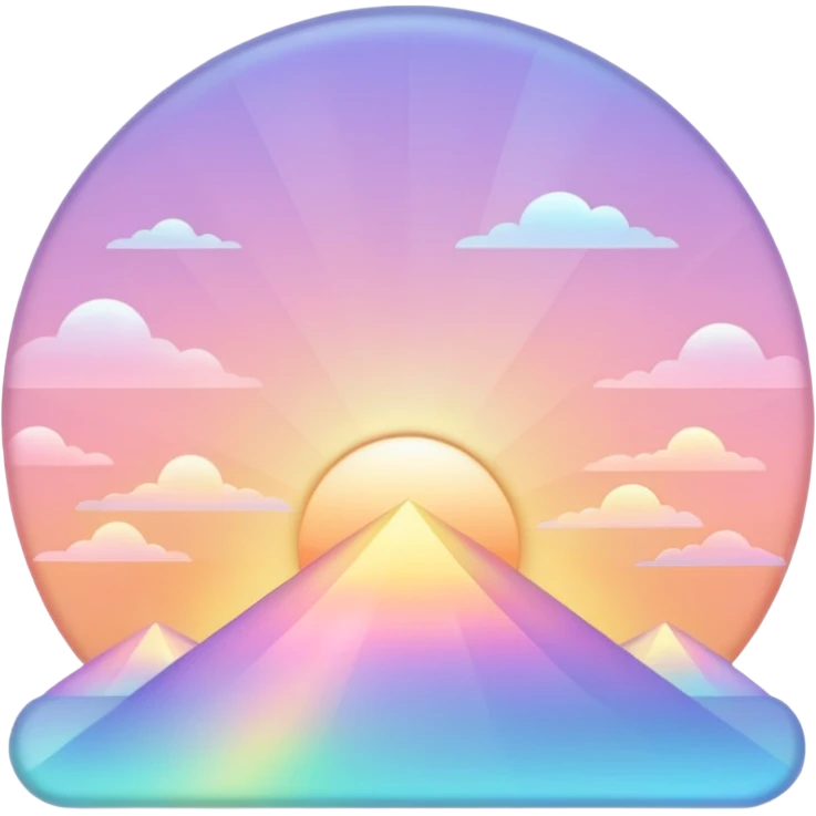 Pastel colorful iridescent shiny pale light whitish sunset deco  emoji