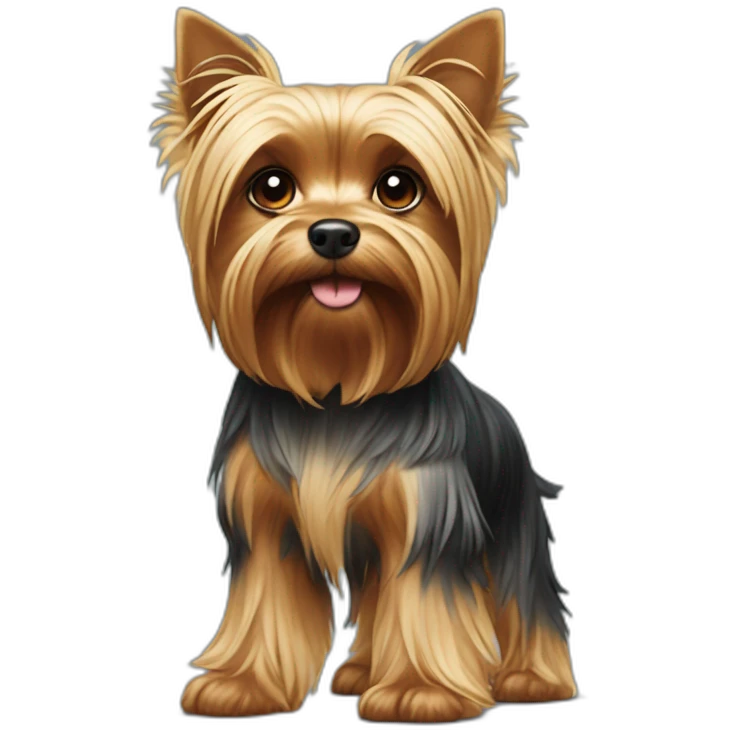 Yorkshire Terrier standing on two legs ears pointed down emoji