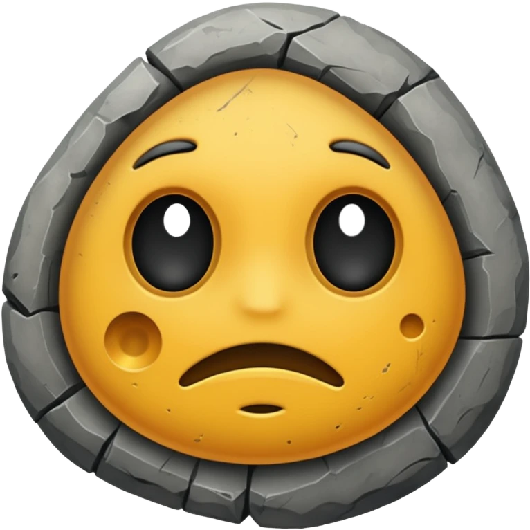 one stone with no face emoji