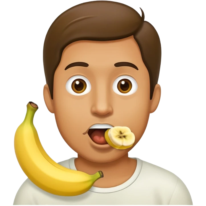 Man with a banana in mouth emoji