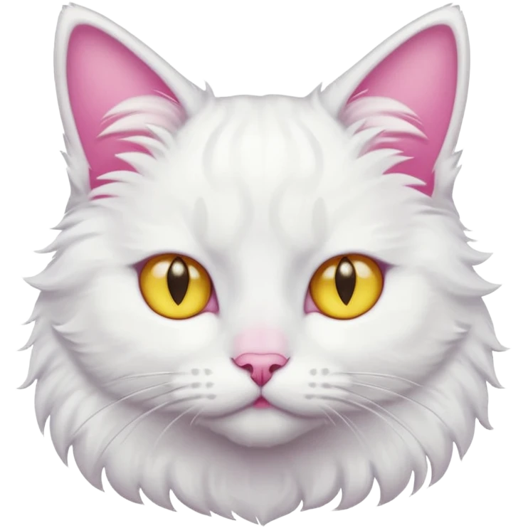 white cat with yellow eyes  emoji
