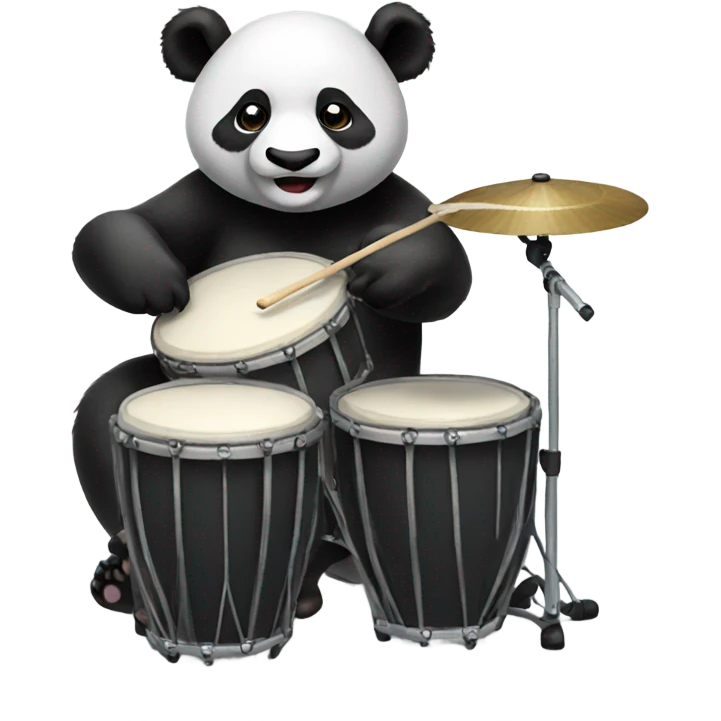 Panda playing the drums  emoji